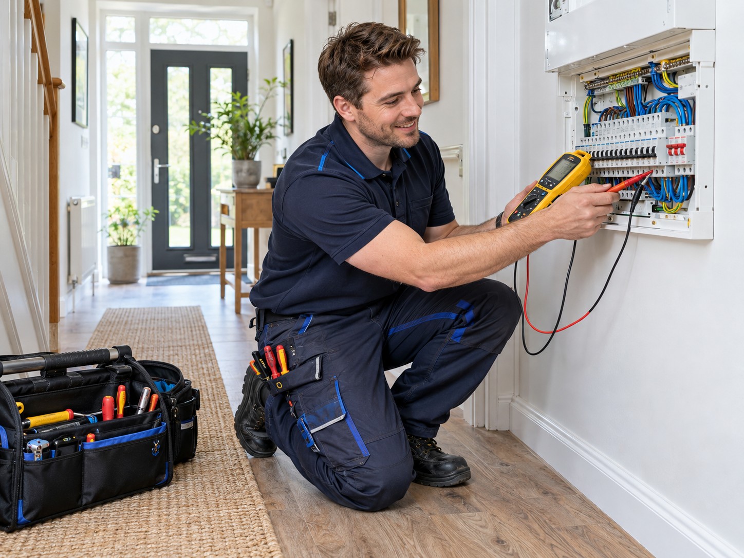 JMR electrician testing a consumer unit